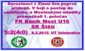 Po poražce od Mostu čeká dorostence další zápas s mužstvem z mostecké oblasti. Tentokrát FK Litvínov 21.2.2015 11:30