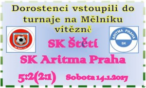 V sobotu 14.1.2017 se odehrálo 1. kolo turnaje Gazzasport staršího dorostu na umělé trávě na Mělníku