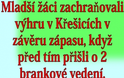 FK Schoeller Křešice – SK Štětí 2:3(0:1) 17. kolo okresního přeboru mladších žáků 13. 4. 2024
