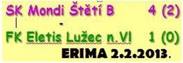 B mužstvo dospělých si v sobotním večeru poradilo na turnaji ERIMA v Roudnici n.L. s Lužcem.