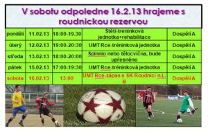Čtyři tréninkové jednotky a jeden přátelský zápas má na programu tento týden mužstvo dospělých