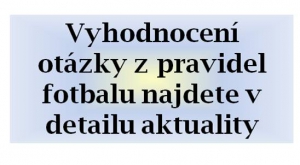 Ve spodní části je nová anketní otázka z pravidel fotbalu. Znáte pravidla fotbalu?