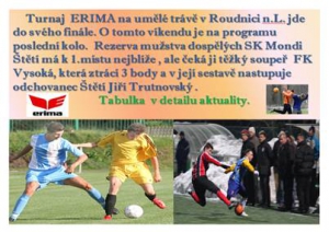 ERIMA -v sobotu  23.2.2012 se může rozhodnout o vítězi turnaje