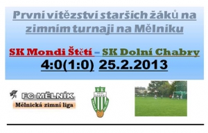 25.2.2012 starší žáci v pondělí večer porazili Dolní Chabry