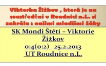 25.2.Mladší  žáci si zahráli v Roudnici n.L. s Viktorkou Žižkov