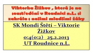 25.2.Mladší  žáci si zahráli v Roudnici n.L. s Viktorkou Žižkov