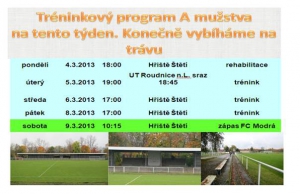 Tréninkový plán A mužstva