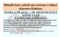 6.3.2012 Mladší žáci hráli s Duklou Praha