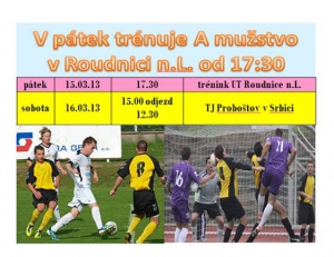 V pátek trénink na umělce v Roudnici n.L. 