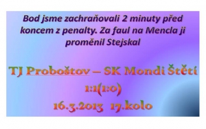 16.3:2013 Proboštov-Štětí 1:1
