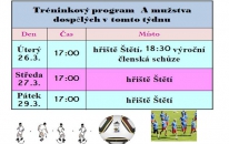 A mužstvo se k tréninku v tomto týdnu sejde 3x 