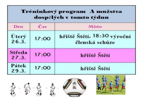 A mužstvo se k tréninku v tomto týdnu sejde 3x 