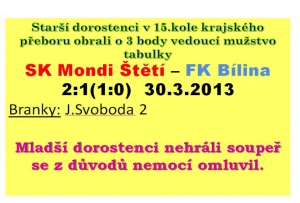 30.3.2013 Štětí - Bílina 2:1 starší dorost