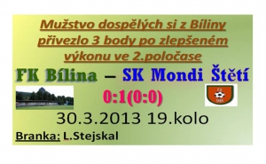 30.3.2013 Bílina - Štětí 0:1  dospělí