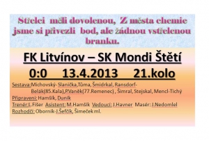 13.4.2013 Litvínov-Štětí 0:0  dospělí