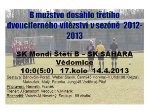 14.4.2014 Štětí B - Vědomice 10:0