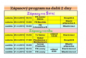 Zítra hrajeme ve Štětí s Děčínem