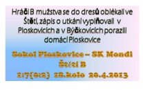 20.4.2013 Ploskovice-Štětí B 1:7(0:2)