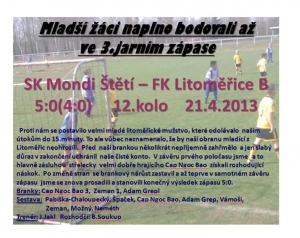 Štětí-Litoměřice B mladší žáci 21.4.2013