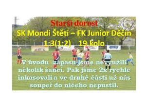 Starší dorost Štětí-Junior Děčín 1:3