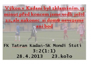 Kadaň-Štětí 3:2 studená sprcha 28.4.2013