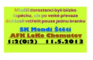 11.5.2013 Štětí-AFK Chomutov 1:2 mladší dorost