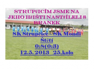 12.5.2013 Pohodové vítězství A mužstva ve Strupčicích