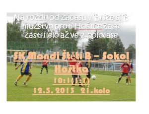 Derby Štětí B - Hoštka 10:1  12.5.2013