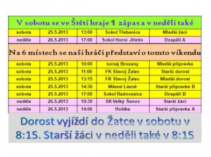 Poslední květnový víkend hrajeme většinou na hřištích soupeřů