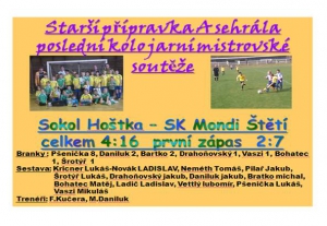 Přípravka A se s mistrovskými zápasy rozloučila v Hoštce 