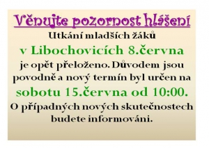 Mladší žáci v sobotu opět nehrají