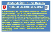 B mužstvo dospělých slaví úspěšnou sezónu po zápase s Dušníky, kde ale mělo namále 