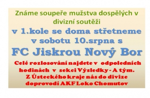 V 1.kole nás prověří Nový Bor 