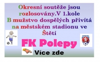 B mužstva dospělých i mladších žáků vědí s kým se utkají v podzimní části okresního přeboru
