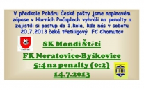 Probojovali jsme se do 1.kola poháru České pošty