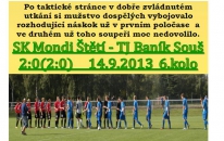 Brankami Stejskala a Rejmana v prvním poločase jsme porazili Souš 2:0