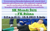 Zápas starších žáků 15.9.2013 měl dramatický závěr