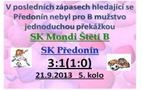 Po 2 porážkách B mužstvo vyhrálo