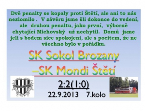 V okresním derby se mužstva rozešla smírně