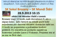 Odjezd dorostenců do Brozan v sobotu v 8:30