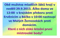 Mladší žáci  hrají doma i venku