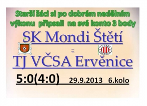 starší žáci mají v tabulce po vítězství nad Ervěnicemi 8 bodů