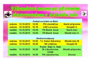 V sobotu a v neděli jste zváni na fotbal