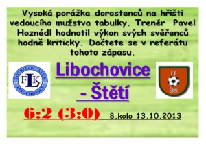 Dorostenci n neděli odpoledne v Libochovicích slavně nedopadli