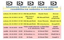 Pozvánka na zápasy blížící se soboty a neděle