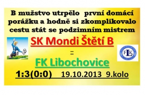 B mužstvo dospělých vedlo 1:0, ale nakonec nebyl ani bod