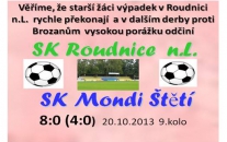 Rekordní prohra starších žáků v Roudnici n.L.