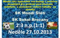 Vytoužené vítězství se nedostavilo. I když byli někteří hráči nemocní, tak jsme věřili ve vítězství