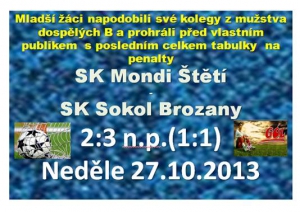 Vytoužené vítězství se nedostavilo. I když byli někteří hráči nemocní, tak jsme věřili ve vítězství