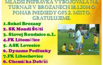 Mladší přípravka si z Brozan přivezla diplom za 2.místo v halovém turnaji